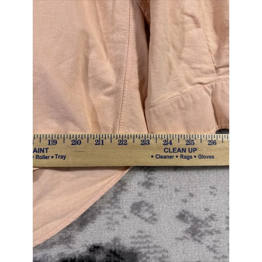Vintage Polo Ralph Lauren Yarmouth Flesh Pony Shirt Mens 16.5 Orange Preppy‎
